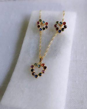 CONJUNTO EM SEMI JÓIA CORAÇÃO